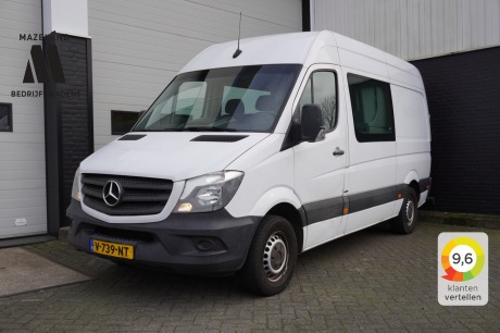 Mercedes-Benz Sprinter 211 2.2 CDI L2H2 Dubbel Cabine EURO 6 - Airco - Cruise - Automaat - € 19.950,- Excl.